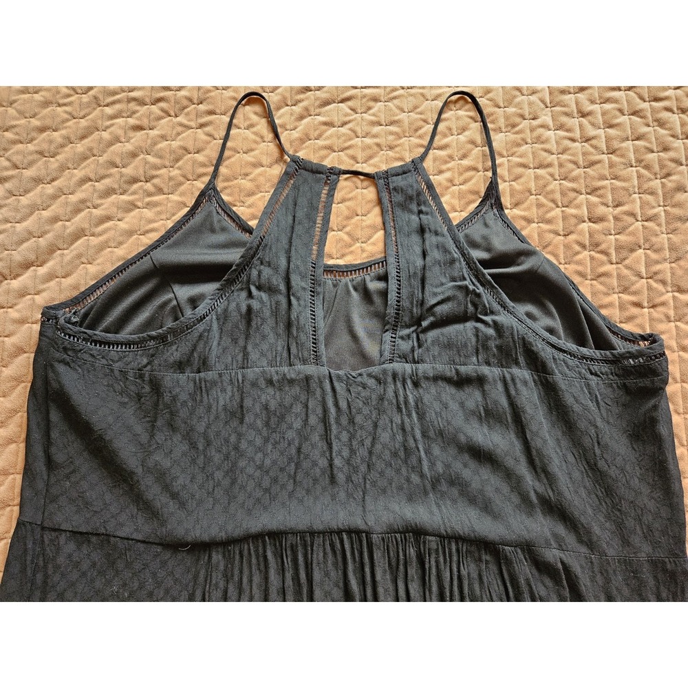 City Chic Black Sleeveless Side Zip Keyhole Ladder Detailing Maxi Dress, Plus 24 - Picture 8 of 9